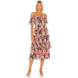 MISA Los Angeles Tallulah Off the Shoulder Midi Dress
